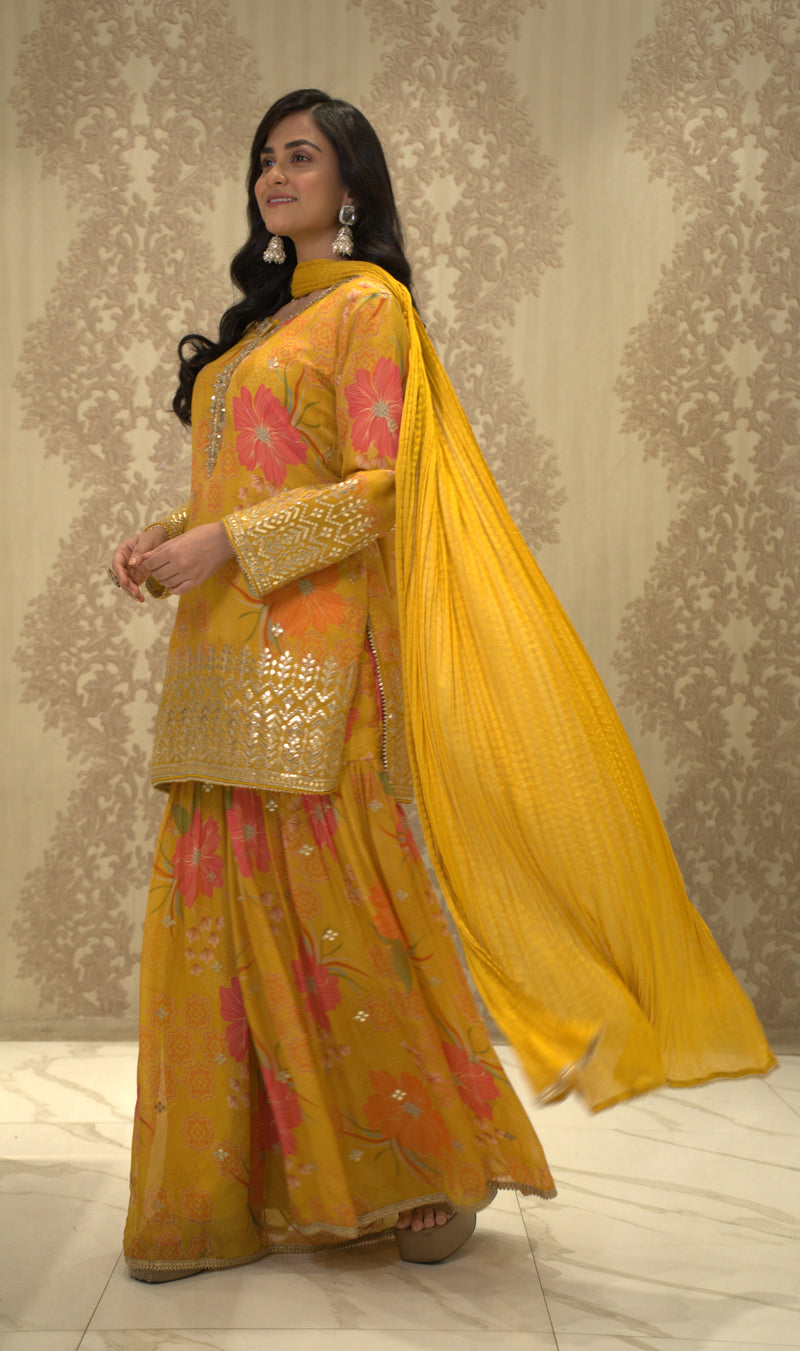 Sharaya (Sharara with Short Kurta and Dupatta)