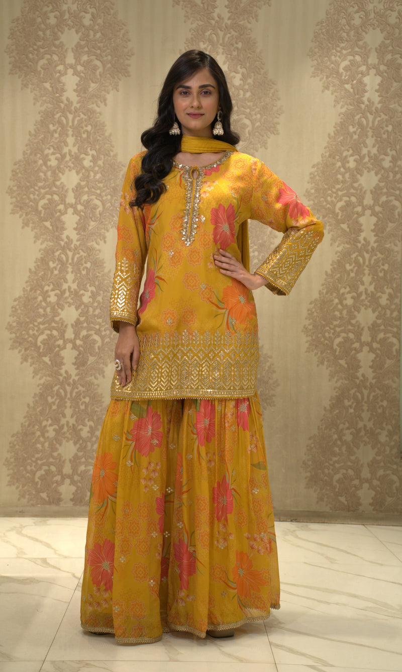 Sharaya (Sharara with Short Kurta and Dupatta)