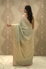 Rohini (Tissue Silk Saree with all over Stripe Jaal)