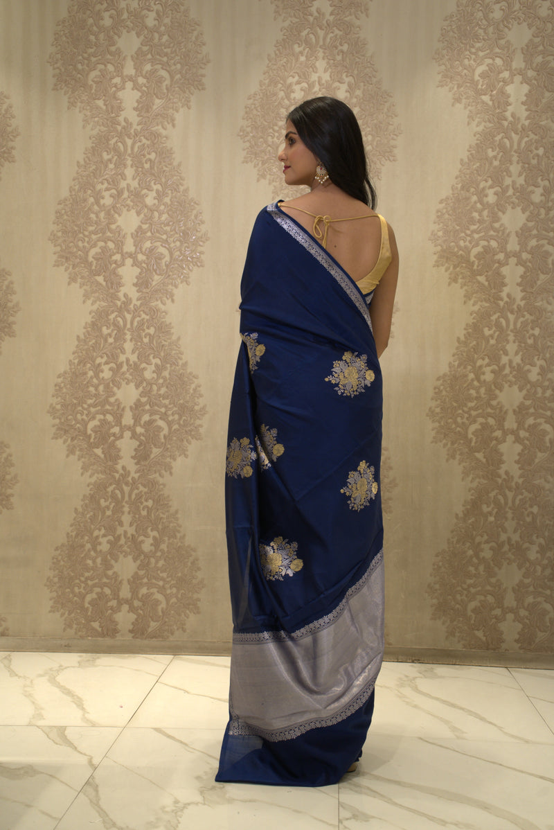Jemisha (Katan Silk Saree with all over Stripe Jaal)