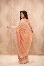 Marigold (Orange Crushed Tissue Saree )