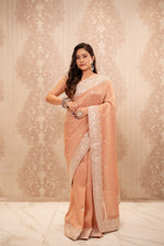 Marigold (Orange Crushed Tissue Saree )