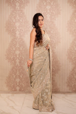 Noor (Green Crushed Tissue Embroidery Saree)