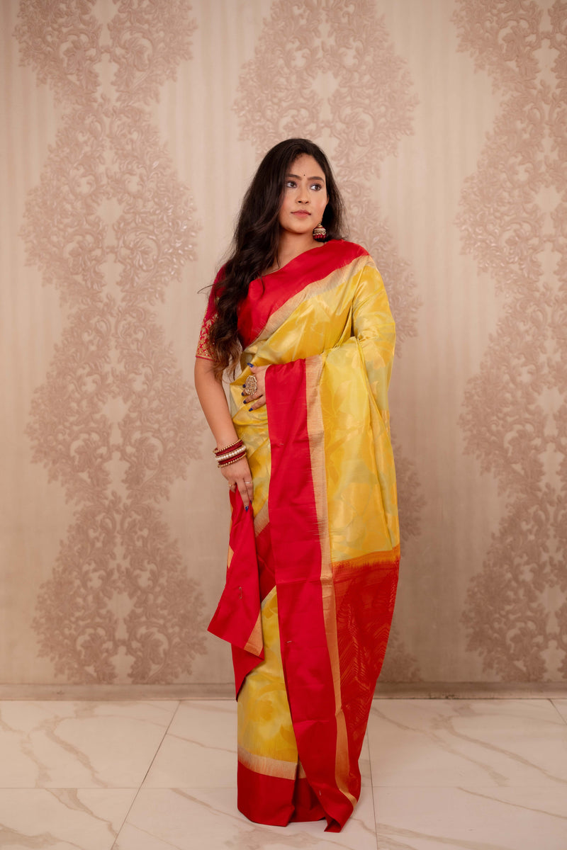 Anurag (Yellow and Red South Silk Saree)