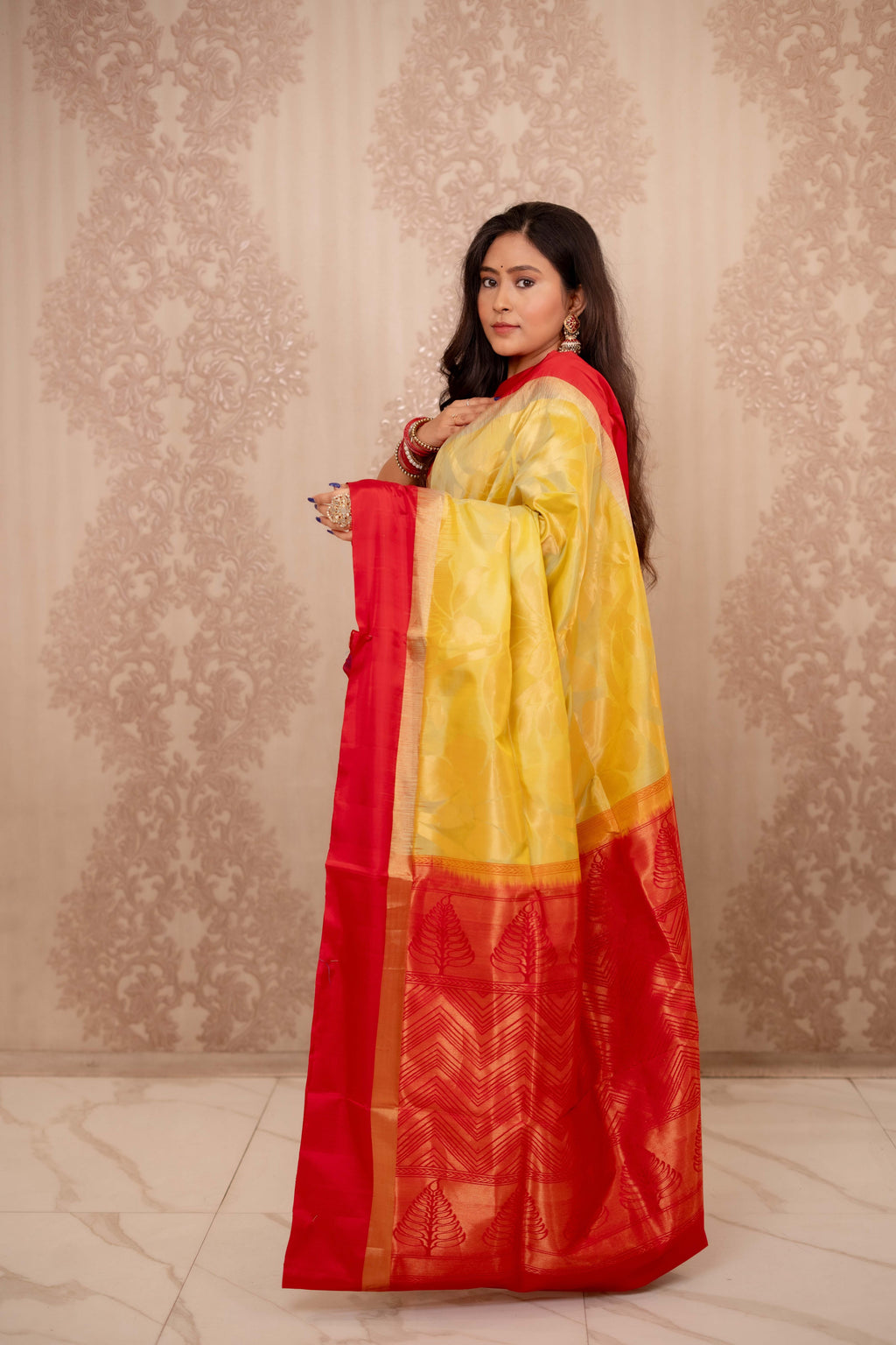 Anurag (Yellow and Red South Silk Saree)