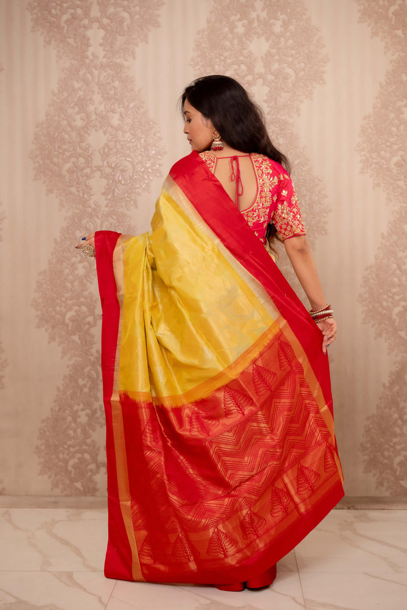 Anurag (Yellow and Red South Silk Saree)