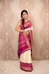 Rukmani (White Iquat Silk Saree)