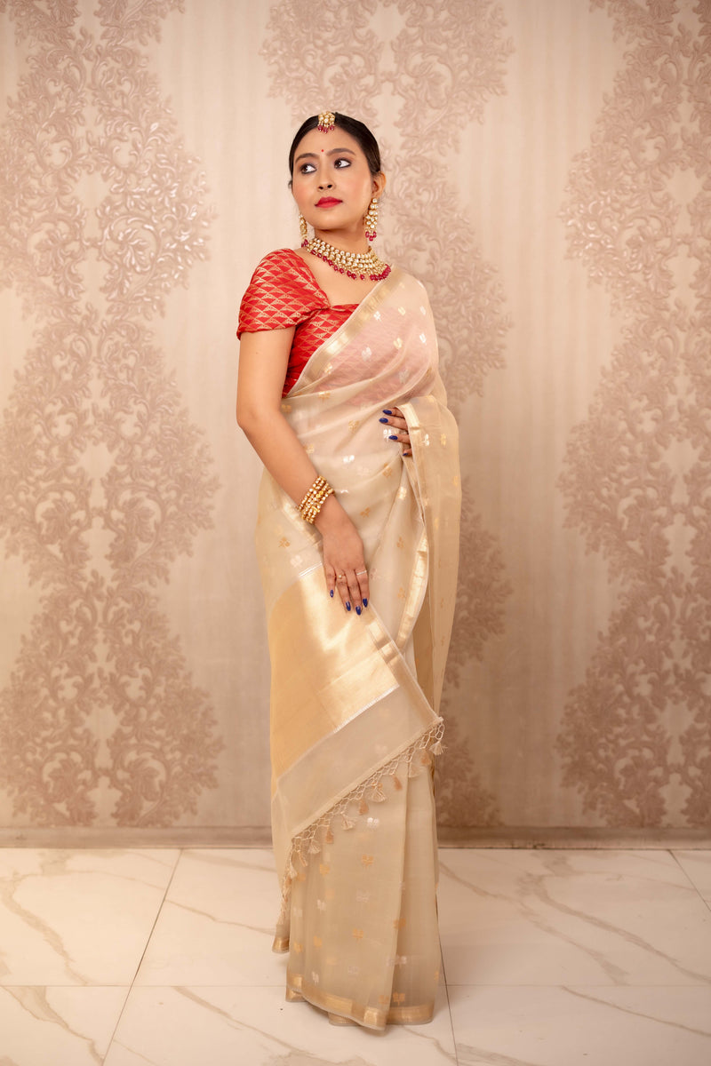 Mohini (Beige coloured kota silk saree)
